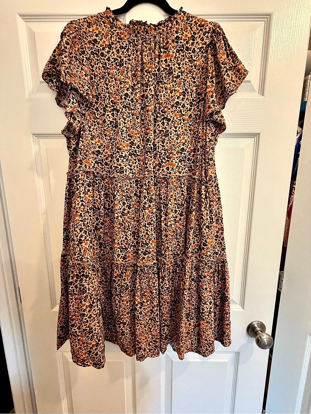 Anthropologie Leopard Print Mini Dress Size 1X - Picture 2 of 4
